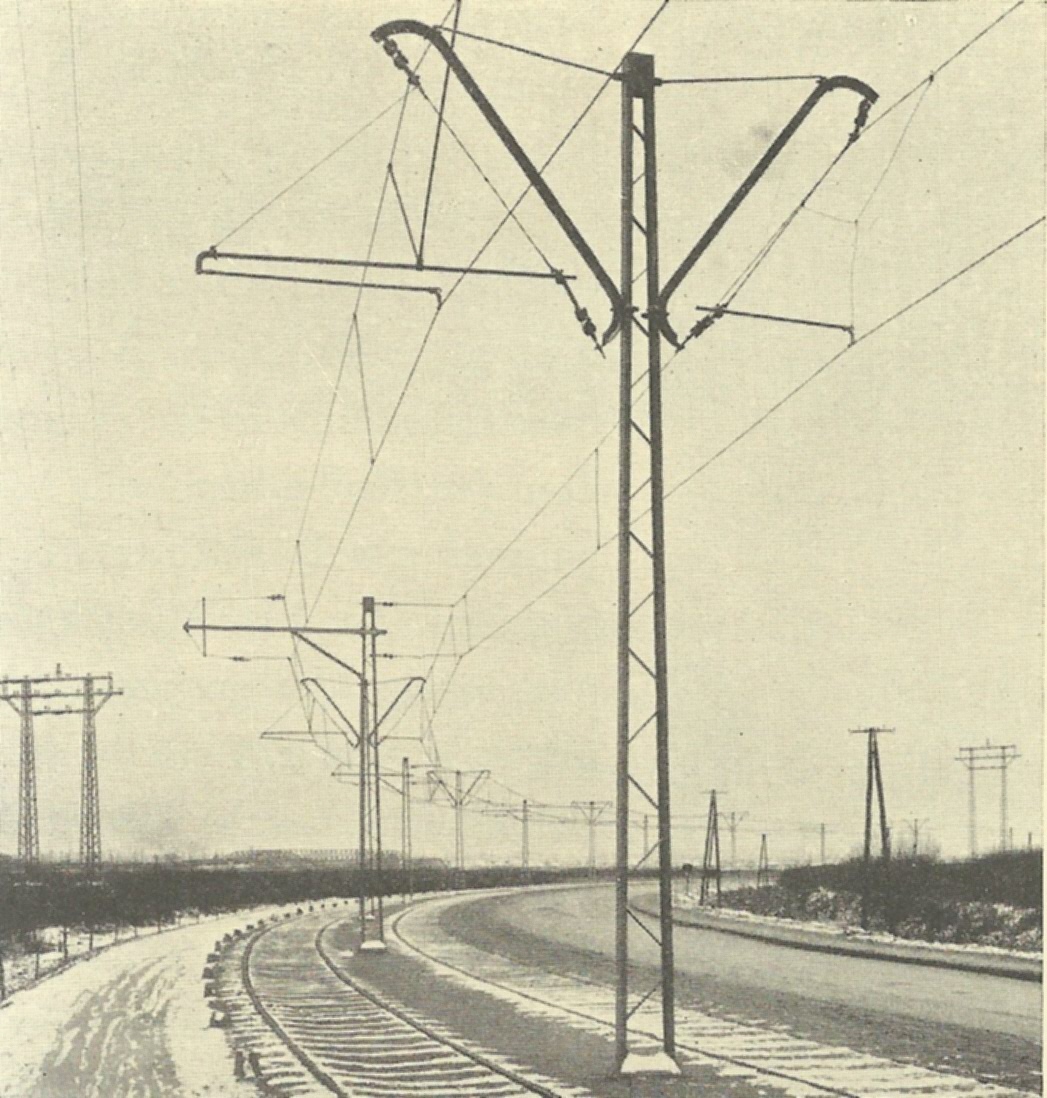 zdjęcie z książki - 50 Jahre Stettiner Strassenbahn 1879-1929 - nowa dwutorowa trasa na Gdańskiej