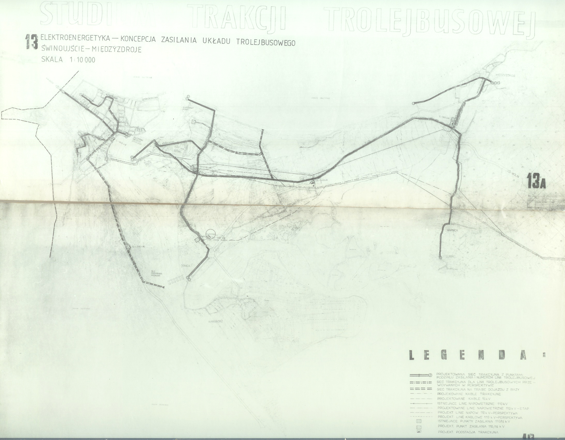 mapka przewidywanej trasy SKM wg założeń z 1976 roku.