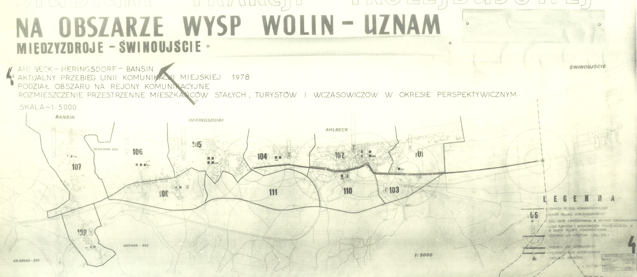 mapka przewidywanej trasy SKM wg założeń z 1976 roku.