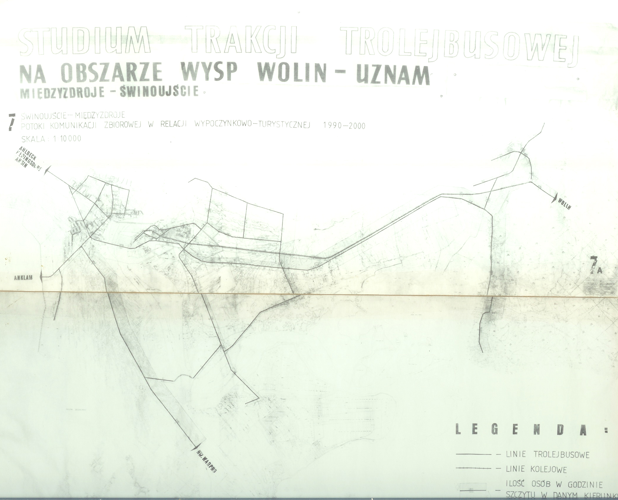 mapka przewidywanej trasy SKM wg założeń z 1976 roku.