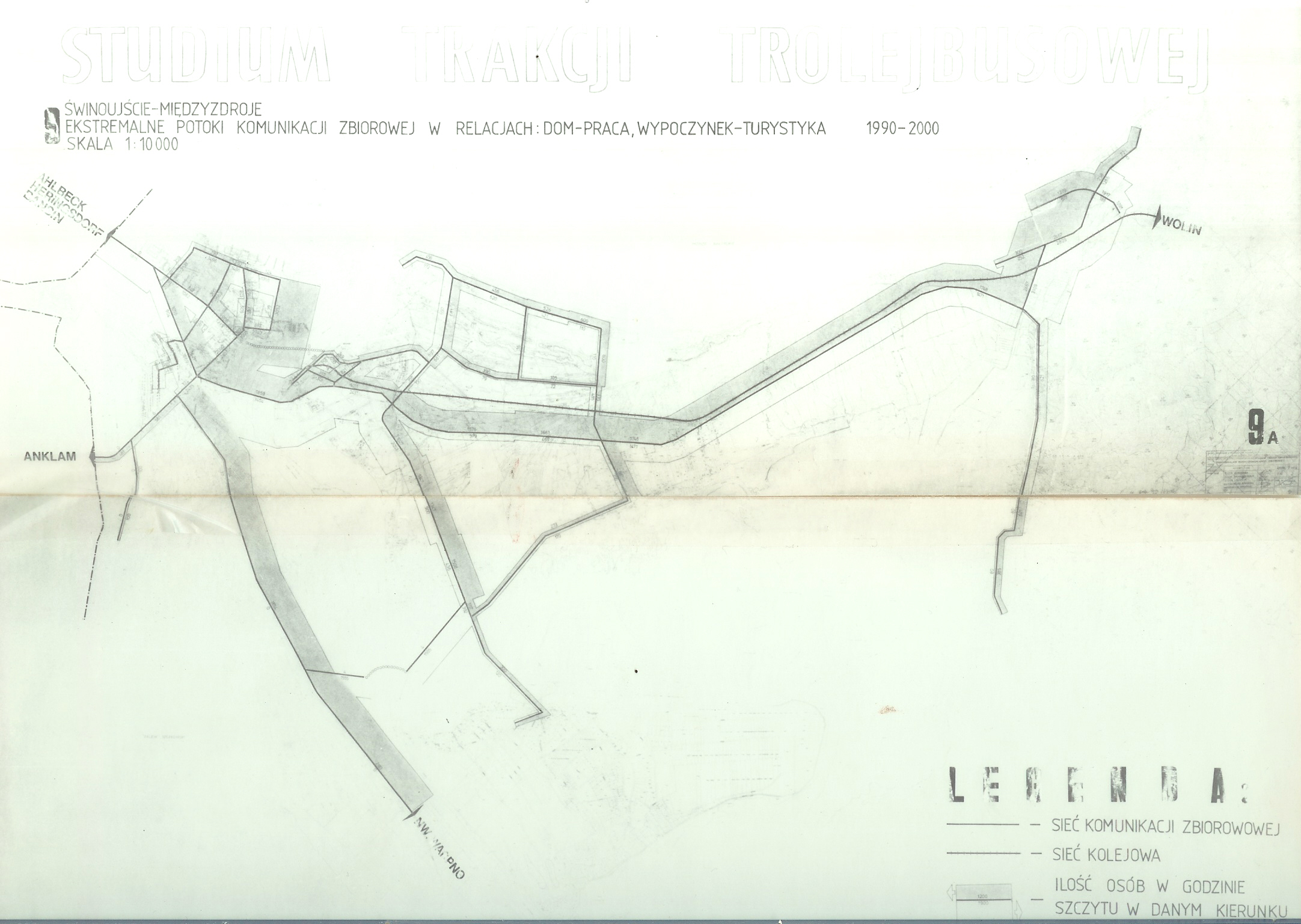 mapka przewidywanej trasy SKM wg założeń z 1976 roku.