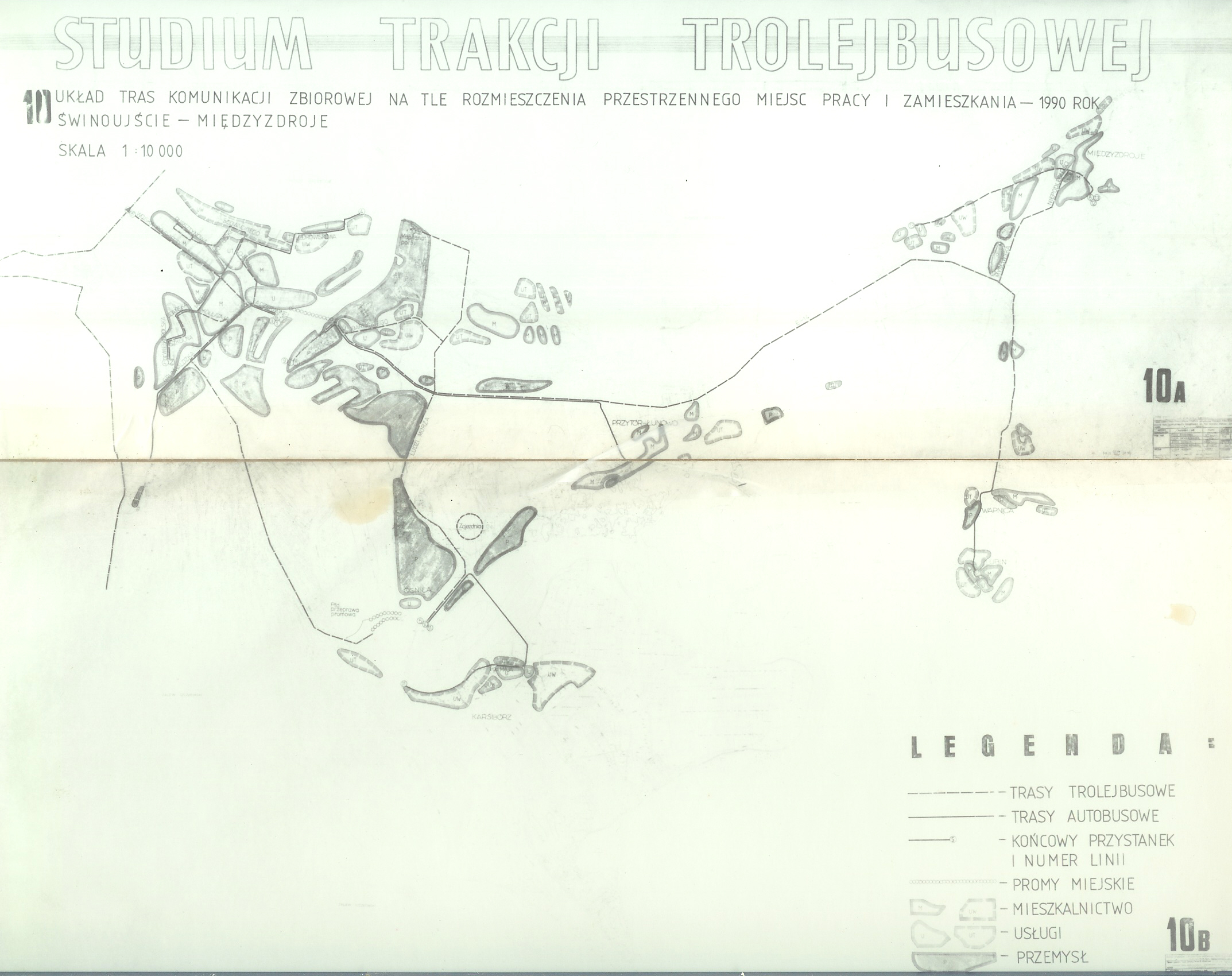 mapka przewidywanej trasy SKM wg założeń z 1976 roku.