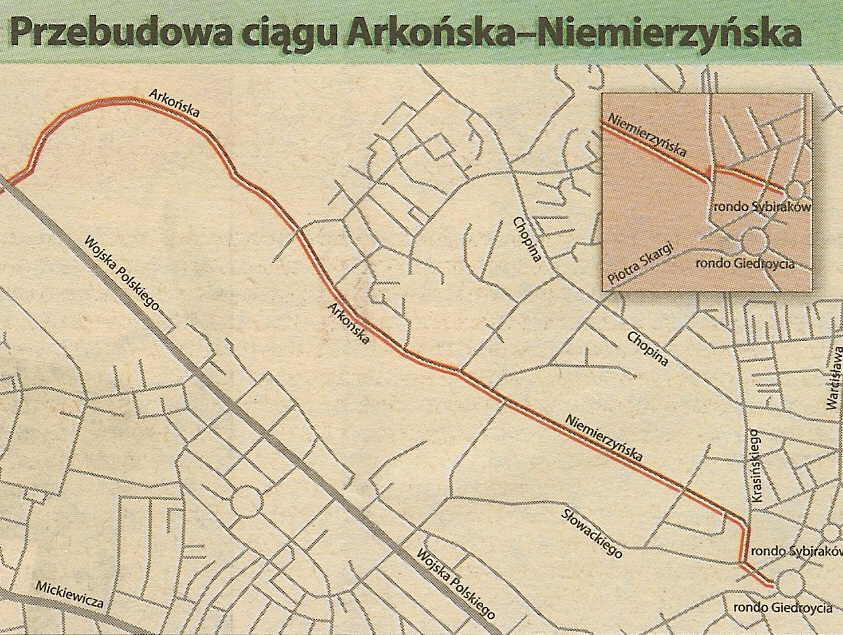 Na małej mapce w prawym górnym rogu alternatywna wersja I etapu budowy. Foto: Kurier Szczeciński